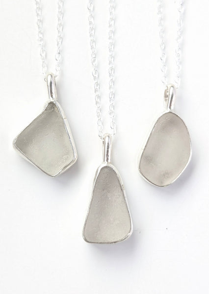 White Sea Glass Necklace