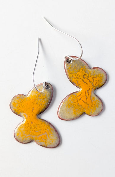 Enameled Butterfly Earrings