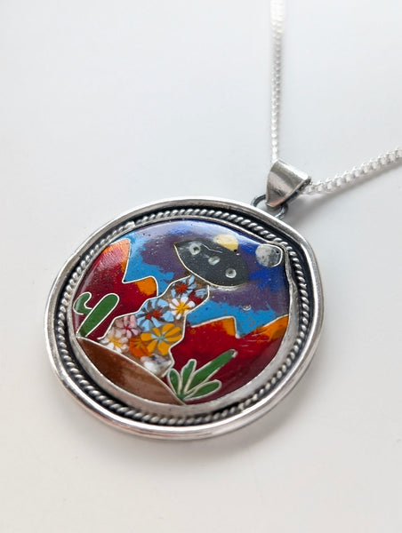 UFO Enamel Necklace