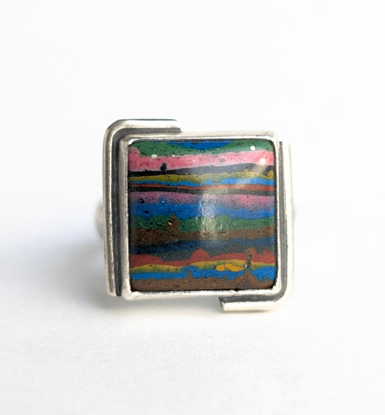 Rainbow Casilica Ring, Size 7