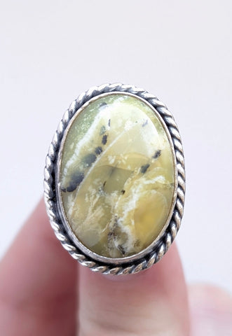 Yellow Opal Ring,Size 7.5