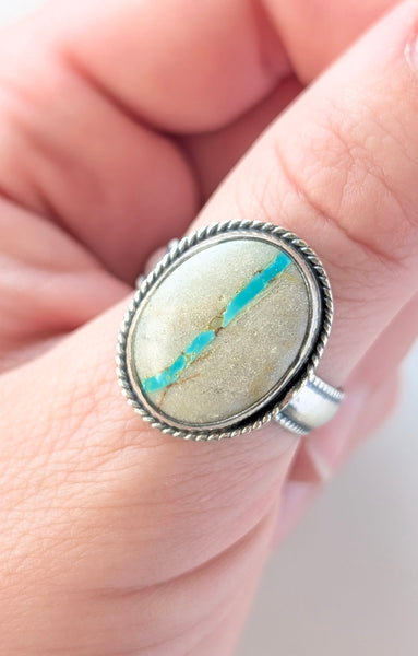 Royston Ribbon Turquoise Ring, Size 10