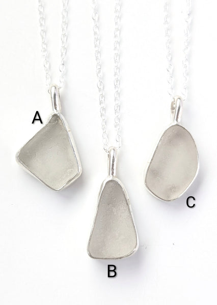 White Sea Glass Necklace