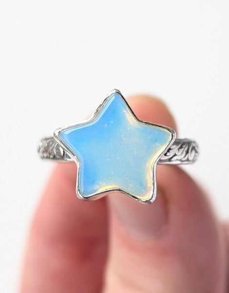 Opalite Star Ring Size 10.5