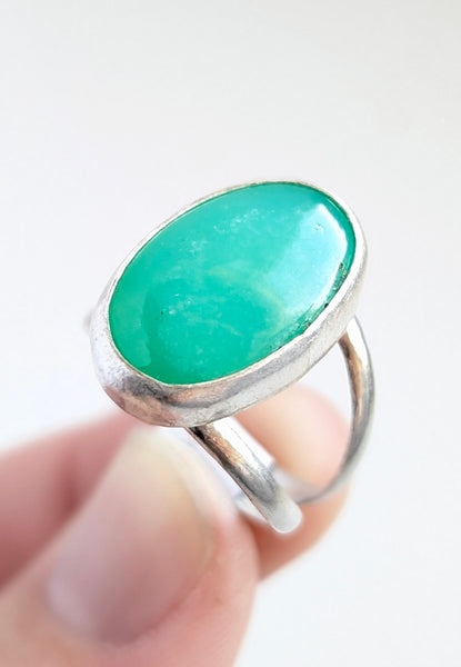 Chrysoprase Ring,Size 7.5