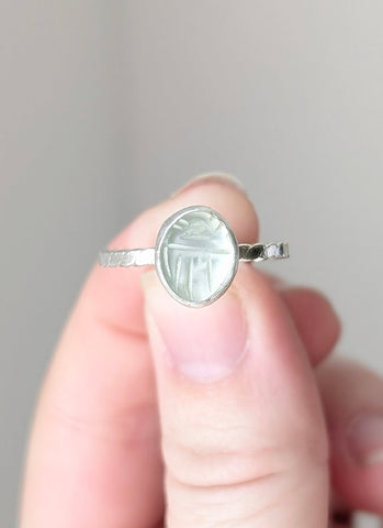 Quartz Scarab Ring, Size 9