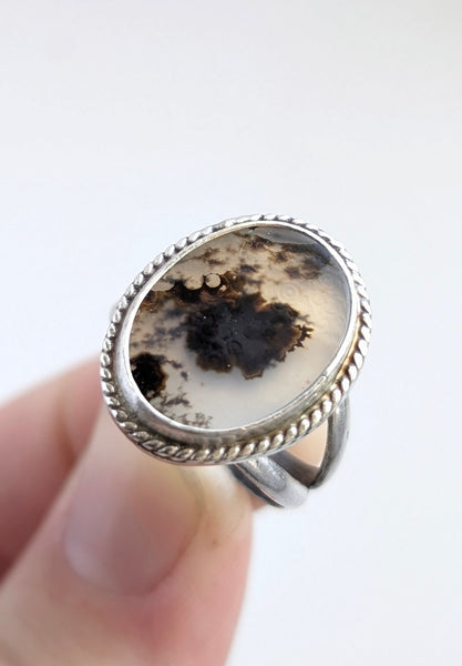 Dendritic Agate Ring,Size 7.5