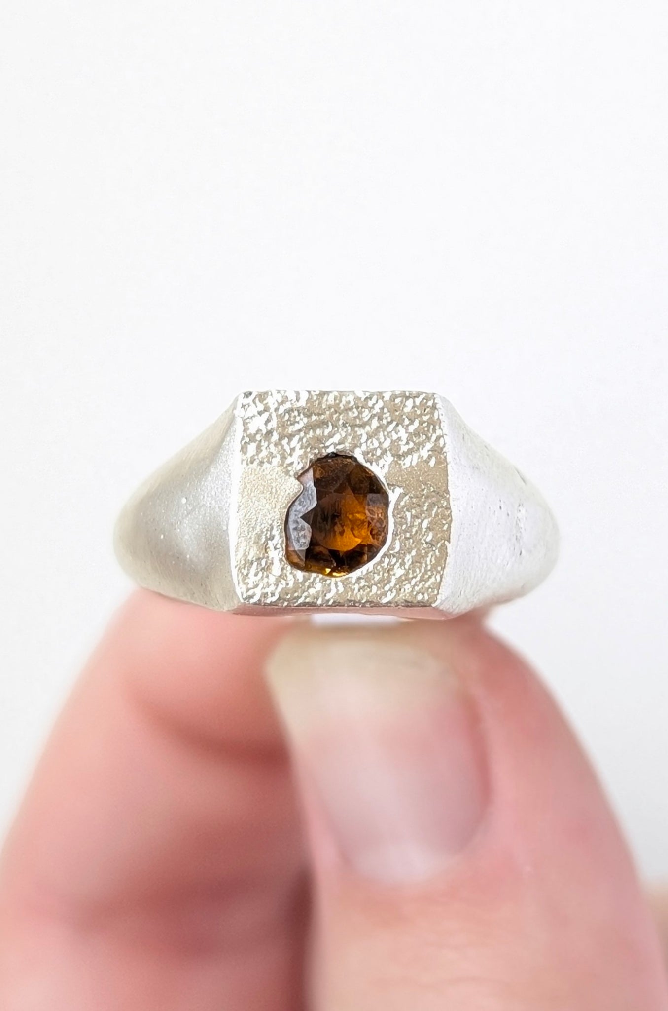 Casted Lab Citrine Ring, Size 6