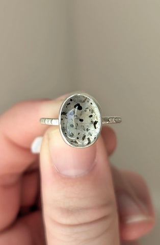 Tourmaline in Quartz Ring, Size 7.5