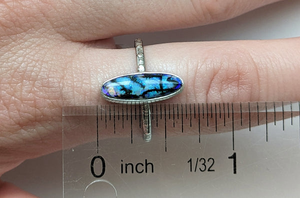 Sterling Opal Stacking Ring Size 9