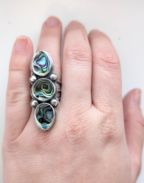 Abalone Shell Ring, Size 6.5
