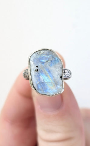 Moonstone Slice Ring, Size 5