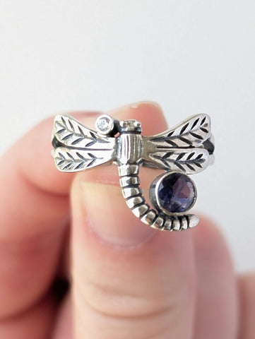 Limited Edition Dragonfly Ring Iolite, Size 10