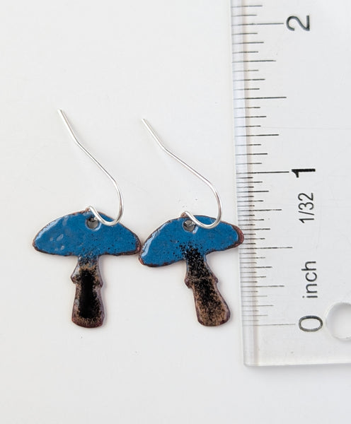 Enameled Mushroom Earrings