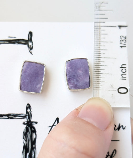 Charoite Stud Earrings