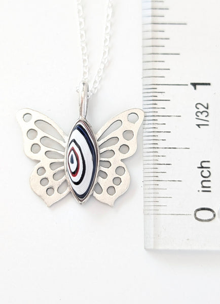 Fordite Butterfly Necklace