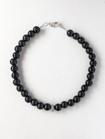 Black Agate Beaded Bracelet