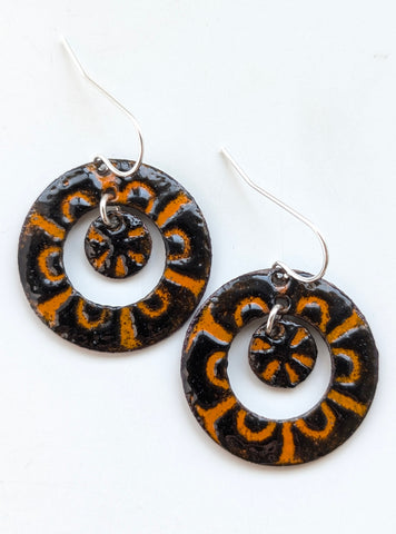 Enameled Earrings