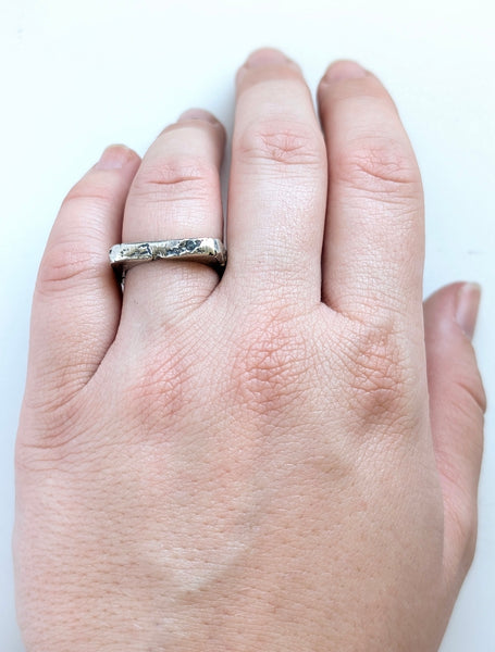 Casted Light Blue CZ Ring, Size 6