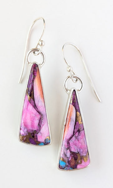 Kingman Turquoise & Spiny Oyster Earrings