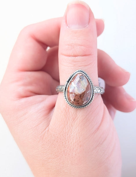 Mexican Fire Opal Ring, Size 13
