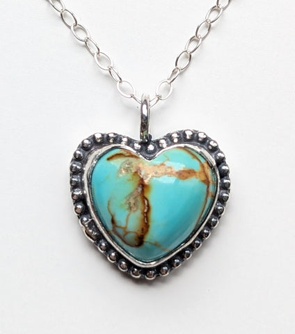 Kingman Turquoise Heart Necklace