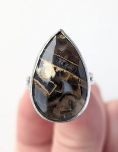 Sagenite Agate Ring Size 10.75