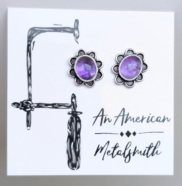 Amethyst Stud Earrings