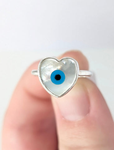 Mother of Pearl Heart Ring,Size 5.5