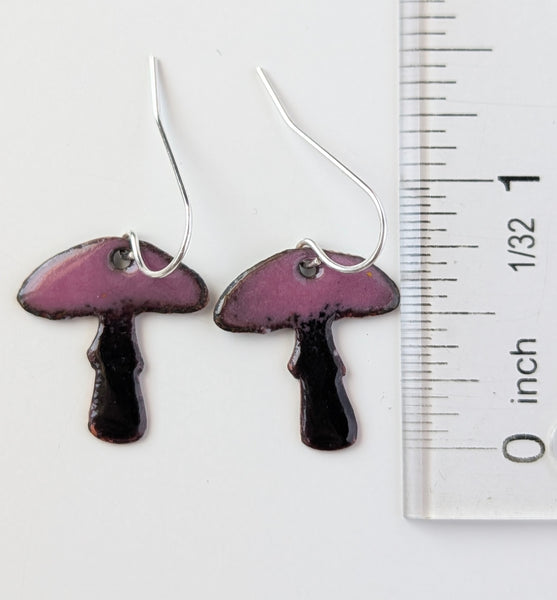 Enameled Mushroom Earrings