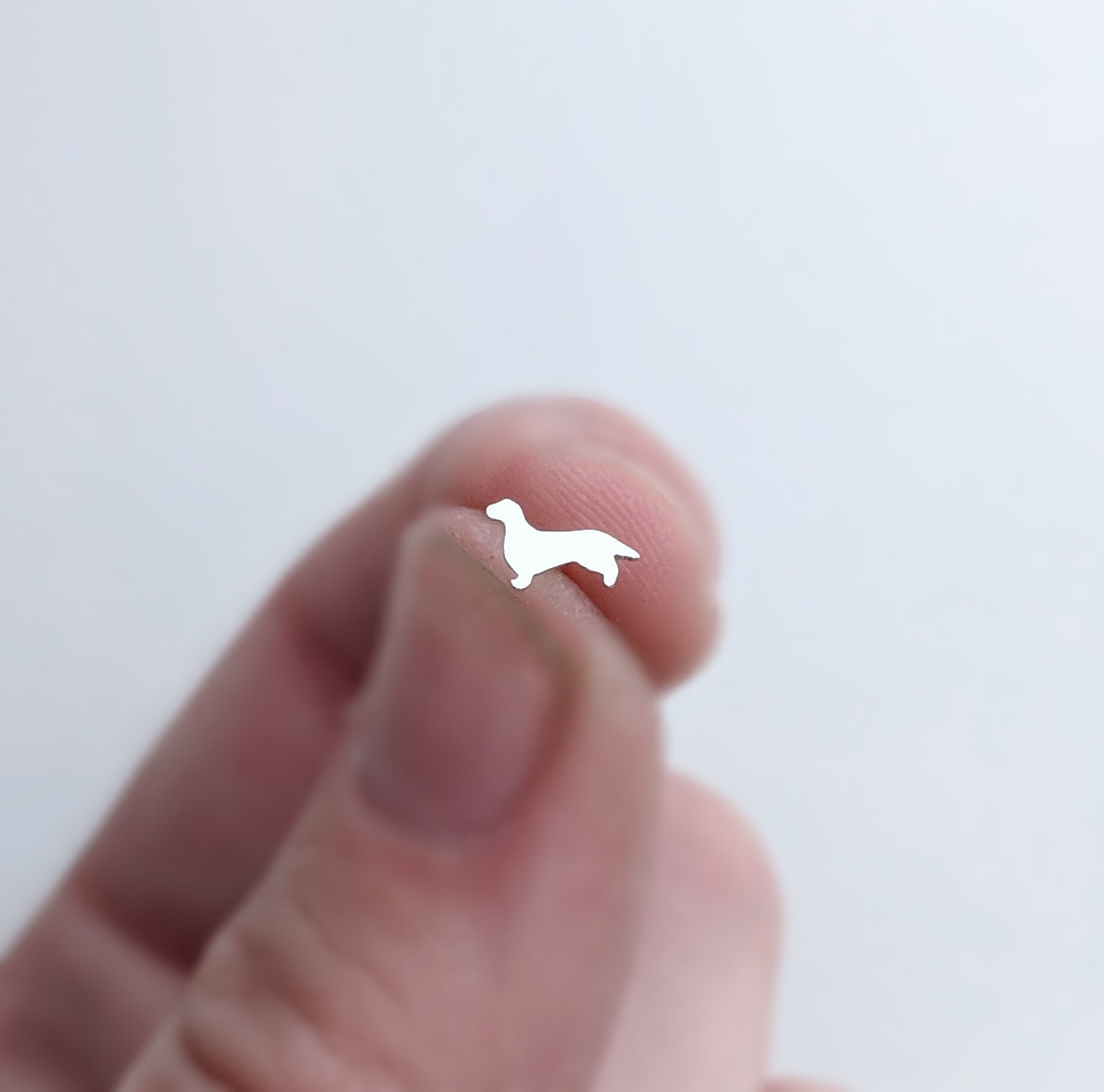 Sterling Silver Dachshund Nose Stud Handmade by An American Metalsmith