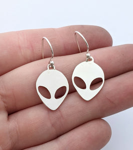 Sterling Silver Alien Earrings