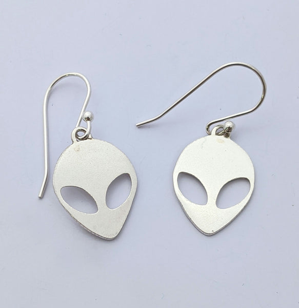Sterling Silver Alien Earrings