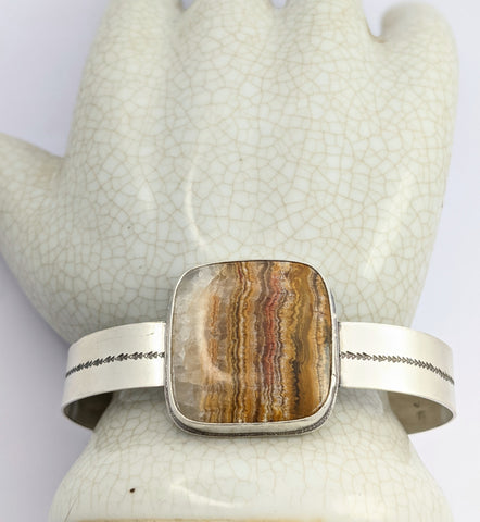 Sterling silver and Agate Cuff Bracelet