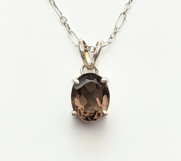 Smoky Quartz & Diamond Gold Necklace | JewelryShuk