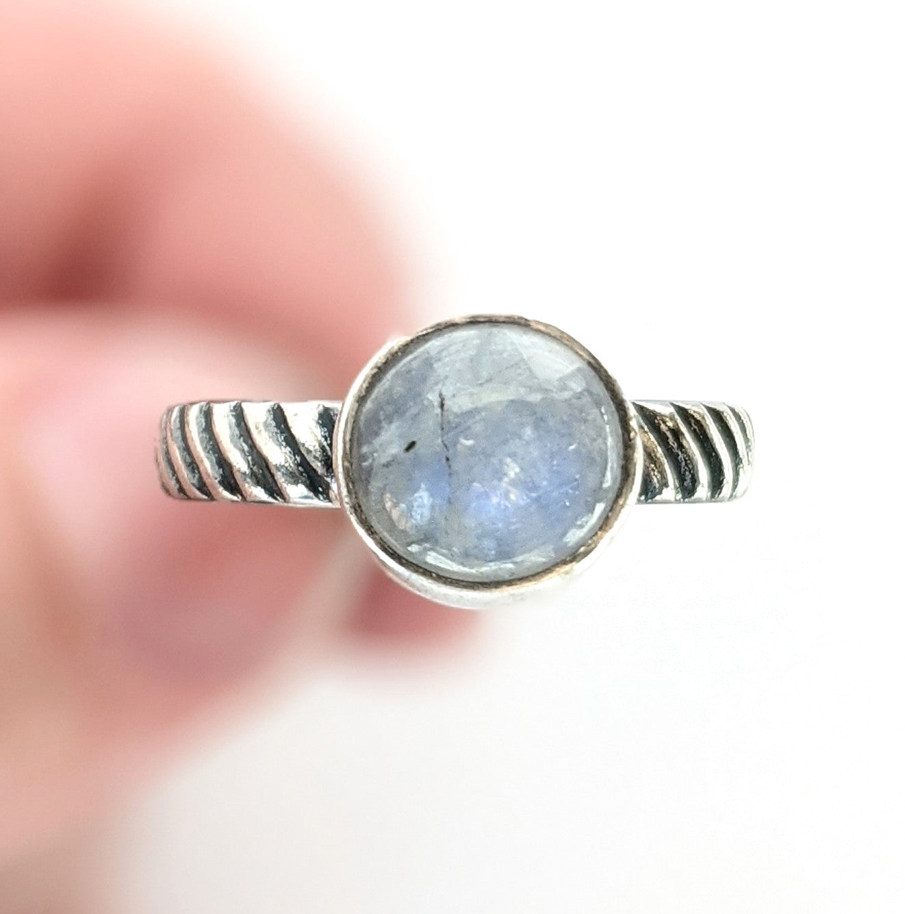 Sterling Silver Moonstone Ring, size 9 US