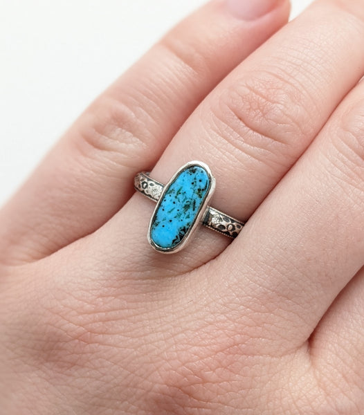 Sterling Silver and Turquoise Ring, Size 6.5 US