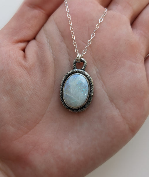 Sterling Silver Boulder Opal Necklace