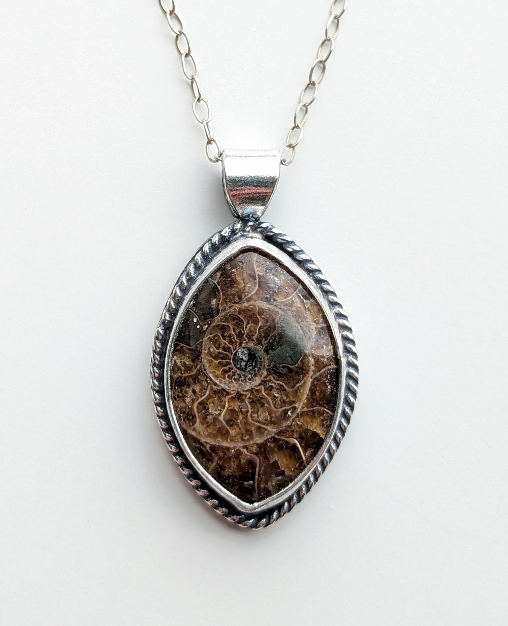 Sterling Silver Ammonite Necklace