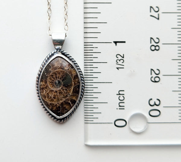 Sterling Silver Ammonite Necklace