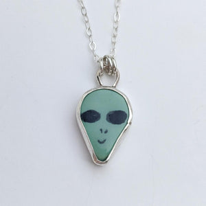 Sterling Silver Alien Necklace