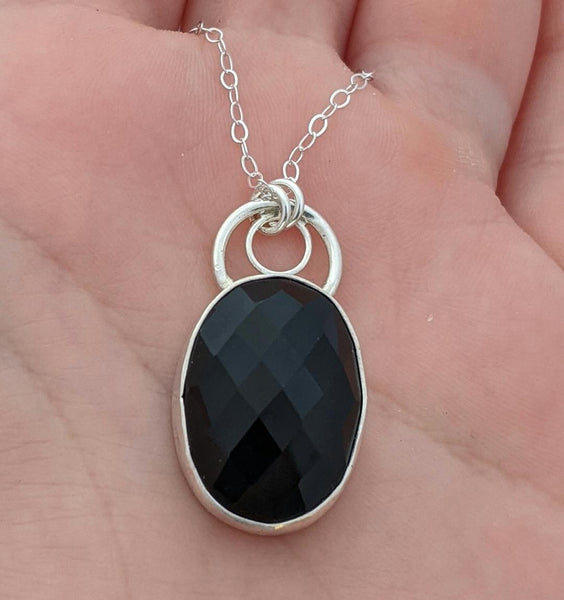 Sterling Silver Black Onyx Necklace