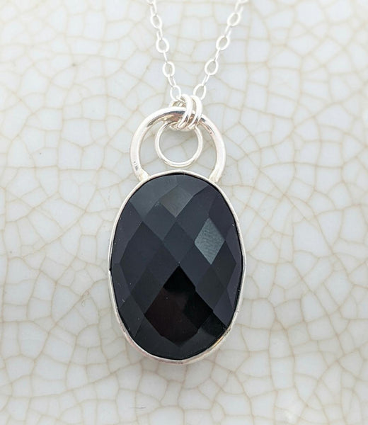 Sterling Silver Black Onyx Necklace