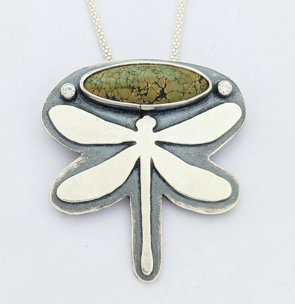 Sterling Silver  Turquoise Dragonfly Necklace