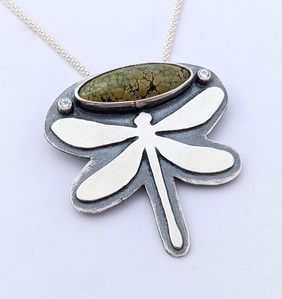 Sterling Silver  Turquoise Dragonfly Necklace