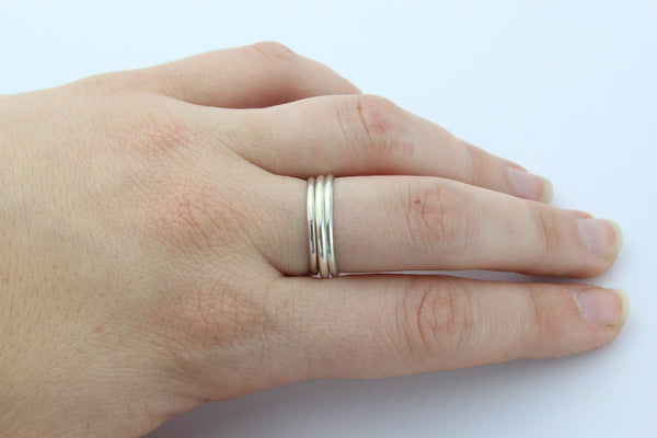 Sterling silver stacker rings handmade by An American Metalsmith