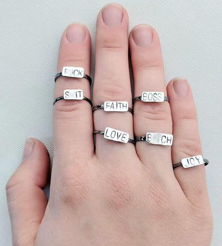 Sterling silver swear rings handmade by An American Metalsmith